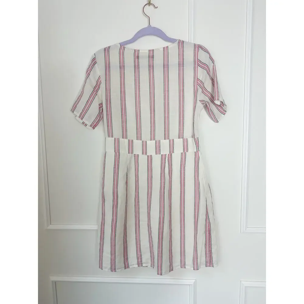 Abercrombie Striped White Cotton Gauze Dress Size S - Picture 2 of 8